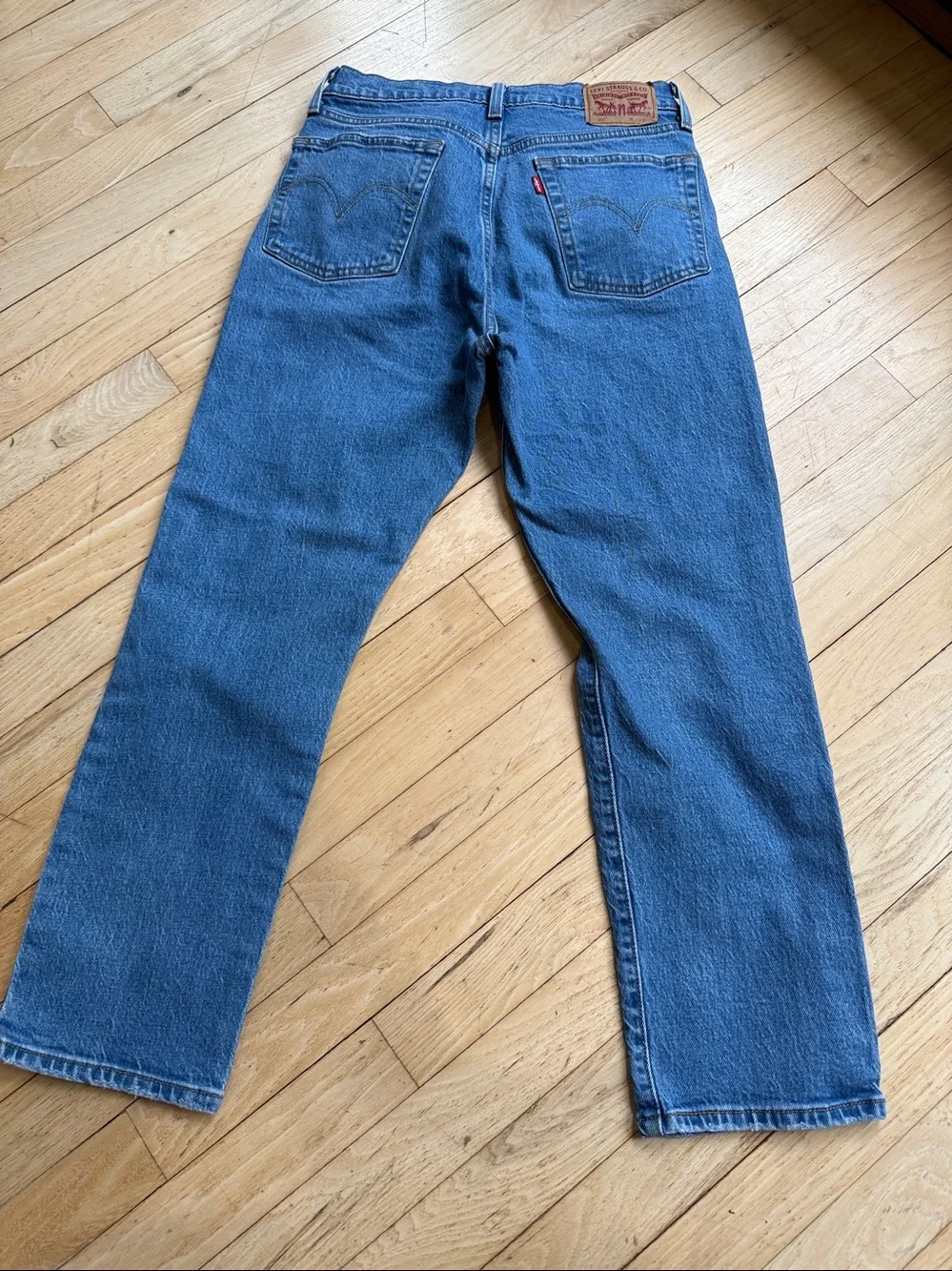 Levi's Distressed Blue Ankle Jeans